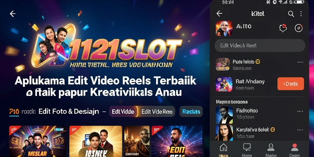 Antarmuka 1121SLOT saat mengedit video reels dengan fitur menarik.