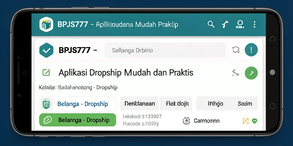 Antarmuka aplikasi BPJS777 yang sederhana dan fungsional.