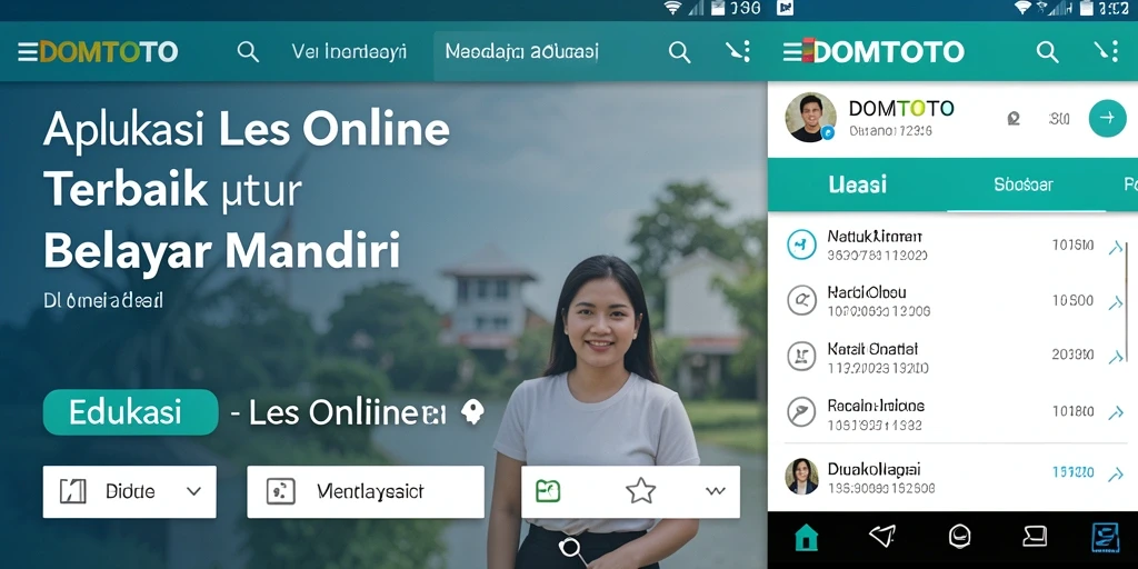 Tampilan antarmuka aplikasi <strong>DOMTOTO</strong> yang modern dan mudah digunakan.