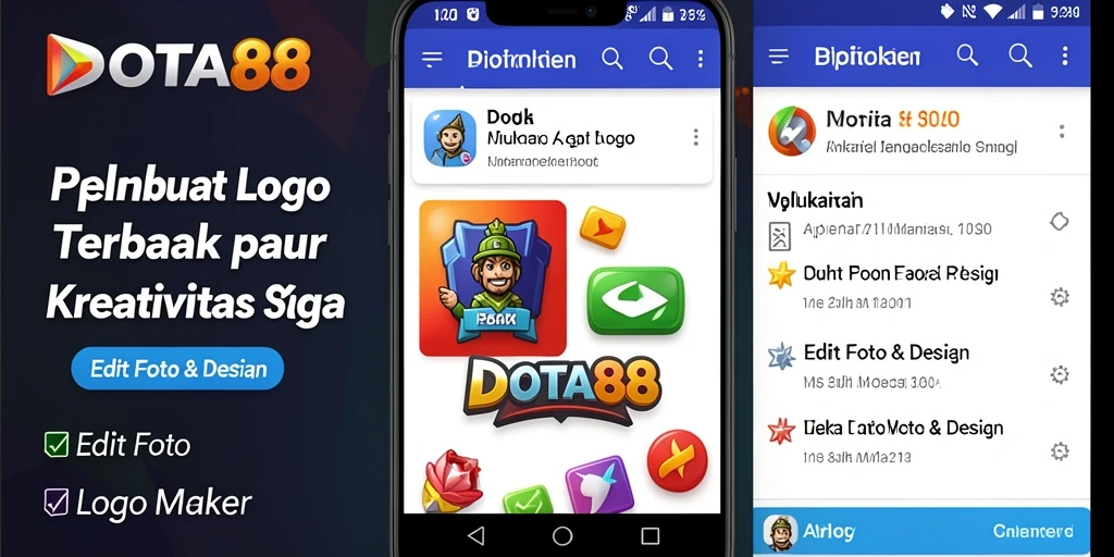 Tampilan antarmuka DOTA88 untuk pembuat logo yang intuitif.