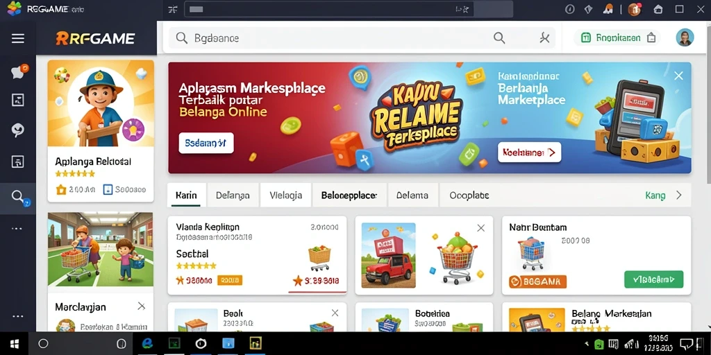 Tampilan antarmuka RPGAME yang memudahkan pengguna untuk berbelanja.
