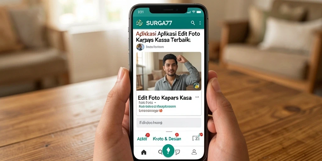 Tampilan antarmuka SURGA77 saat mengedit foto kertas kaca.