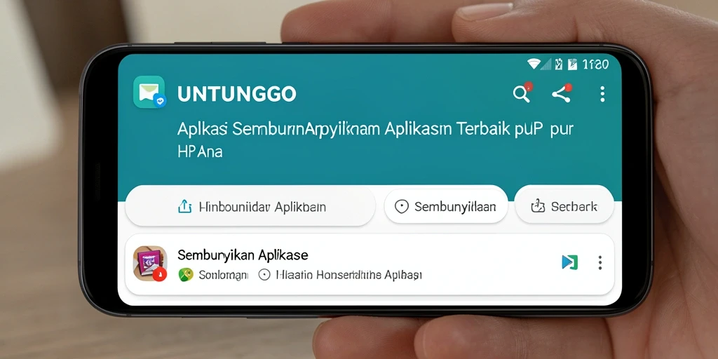 Tampilan antarmuka UNTUNGGO saat menyembunyikan aplikasi.
